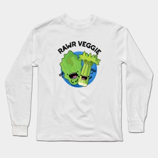 Rawr Veggie Cute Food Pun Long Sleeve T-Shirt